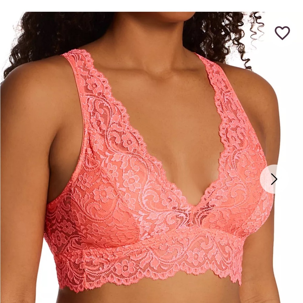 Bobbie Brooks Lace Bralette in Vibrant Coral